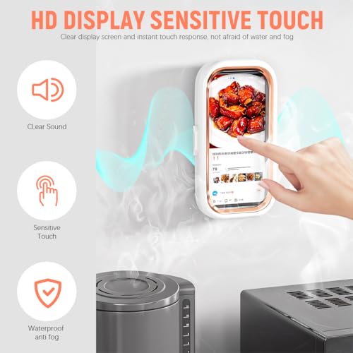 ZORBES® Bathroom Phone Holder for 6.8'' Phone Waterproof Anti-Fog Wall Phone Holder with Ultra Slim TPU Touch Screen 360 ° Rotatable Phone Holder Case No Drill Wall Phone Holder ZORBES® Bathroom Phone Holder for 6.8'' Phone Waterproof Anti-Fog Wall Phone Holder with Ultra Slim TPU Touch Screen 360 ° Rotatable Phone Holder Case No Drill Wall Phone Holder